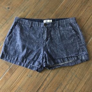 Old Navy size 8 linen/cotton blue shorts